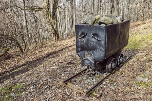 Stary Wózek Górniczy Somoska Siatorska Bukowina Republika Słowacka Symbol Górników — Zdjęcie stockowe