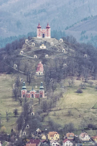 Kalvárie Starém Hornickém Městě Banská Štiavnica Slovenská Republika Náboženská Architektura — Stock fotografie