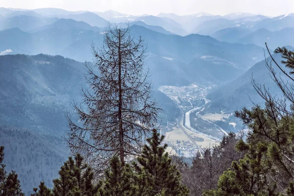 Große Fatra Und Dorf Stankovany Vom Gipfel Sip Slowakische Republik — Stockfoto