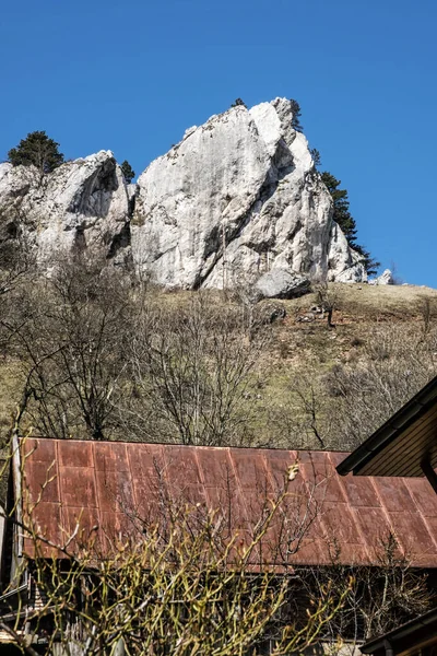 Vrsatske Rocks Vrsatecke Podhradie Village White Carpathian Mountains Slovak Republic — Stock Photo, Image