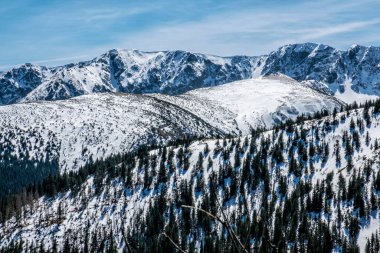 Alçak Tatras sıradağları, Slovakya Cumhuriyeti. Yürüyüş teması. Mevsimsel doğal sahne.