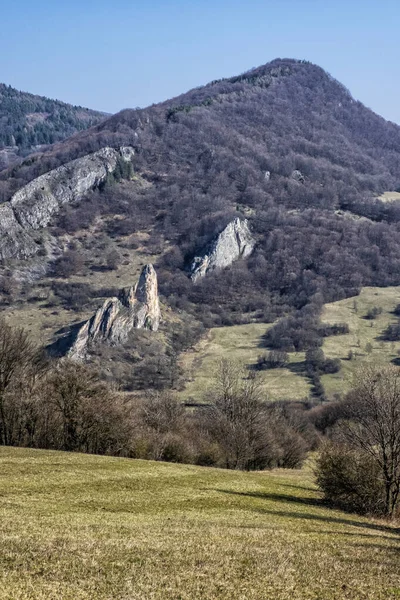 Vrsatske Skały Białe Karpaty Republice Słowackiej Sezonowa Scena Naturalna Temat — Zdjęcie stockowe