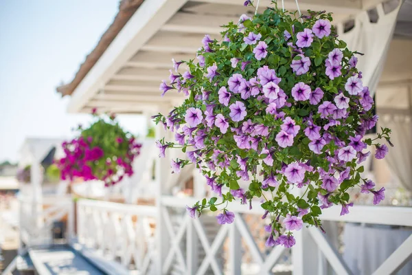 Elegant flower decoration on the table in restaurant for an even