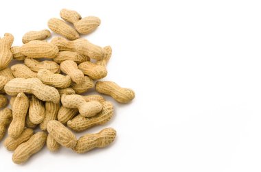 Beyaz arka plan üzerinde izole fıstık closeup,