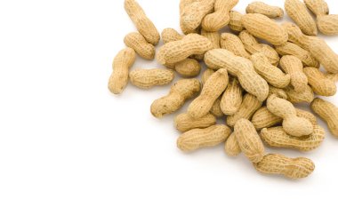 Beyaz arka plan üzerinde izole fıstık closeup,