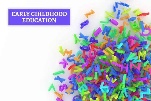 Προσχολική εκπαίδευση εννοιολογική με στοίβα από πολύχρωμα alph — Φωτογραφία Αρχείου
