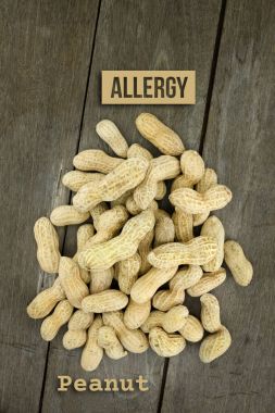 Yiyecek Alerji sağlık kavramı, fıstık veya yer fıstığı yakın kadar üzerinde woo