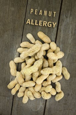 Yiyecek Alerji sağlık kavramı, fıstık veya yer fıstığı yakın kadar üzerinde woo