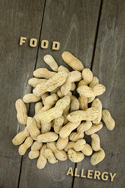Yiyecek Alerji sağlık kavramı, fıstık veya yer fıstığı yakın kadar üzerinde woo