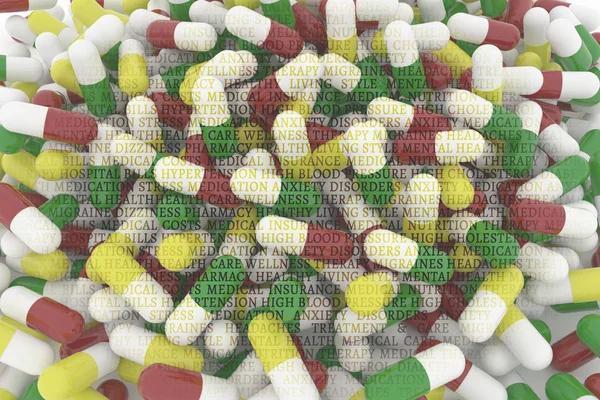 Sağlık kavramsal doku veya arka plan capsul grup ile