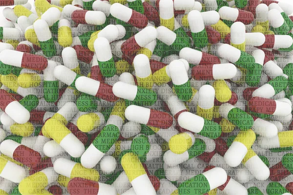 Sağlık kavramsal doku veya arka plan capsul grup ile