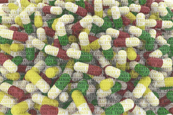 Sağlık kavramsal doku veya arka plan capsul grup ile