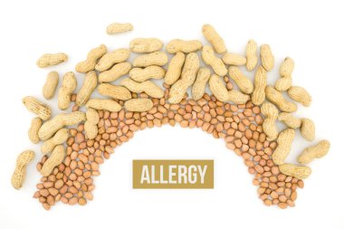Fıstık veya yer fıstığı gıda Anti sağlık kavramı, görünümden tepe ı