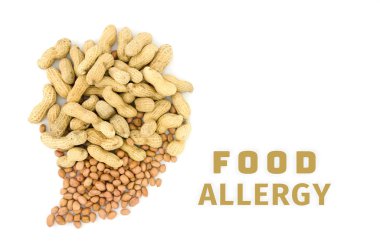 Fıstık veya yer fıstığı gıda Anti sağlık kavramı, görünümden tepe ı