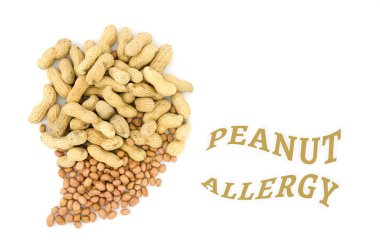 Fıstık veya yer fıstığı gıda Anti sağlık kavramı, görünümden tepe ı