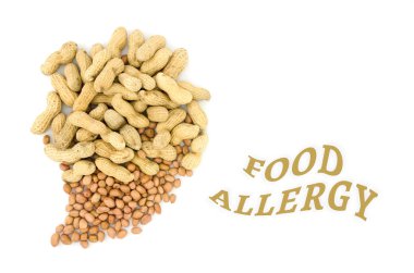 Fıstık veya yer fıstığı gıda Anti sağlık kavramı, görünümden tepe ı