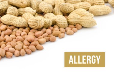 WHI üzerinde izole fıstık veya yer fıstığı gıda Anti sağlık kavramı,