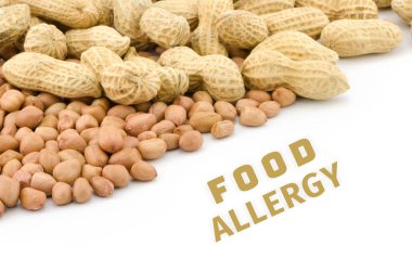 WHI üzerinde izole fıstık veya yer fıstığı gıda Anti sağlık kavramı,