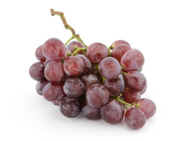 Beyaz arkaplanda izole kırmızı üzümler