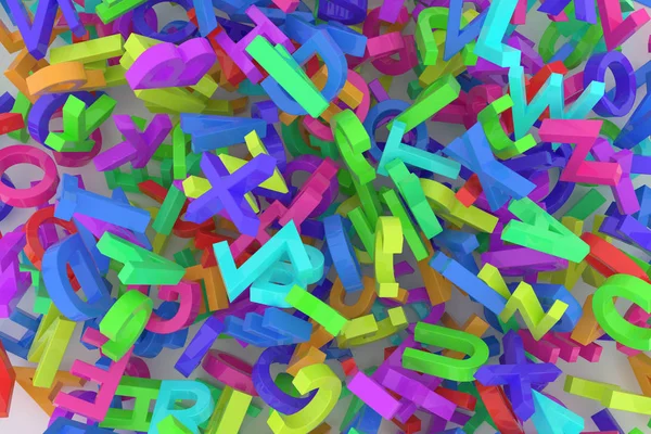 Stack of colorful alphabets letters from A to Z for education or — Stock Photo, Image