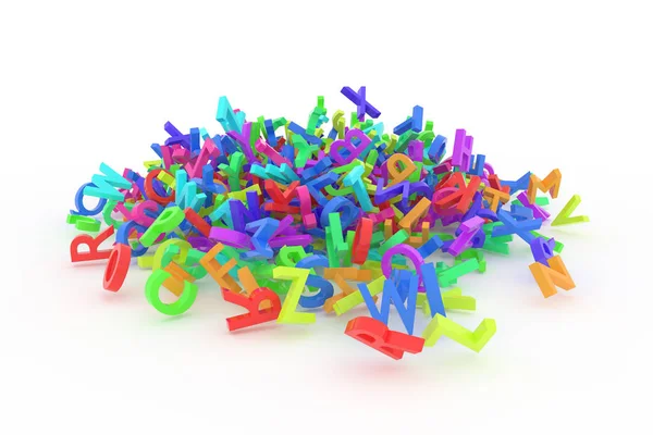 Stack of colorful alphabets letters from A to Z for education or — Stock Photo, Image