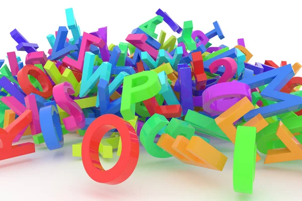 Stapel brieven van het kleurrijke alfabet van A tot Z voor onderwijs of — Stockfoto