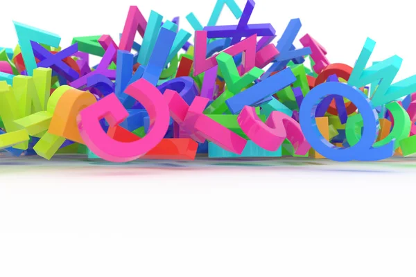 Stack of colorful alphabets letters from A to Z for education or — Stock Photo, Image