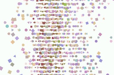 Vektör grafiği. Renkli soyut üst üste gelen karışık şekil desen