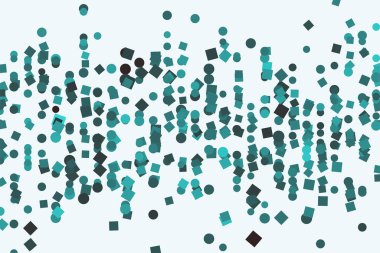 Vektör grafiği. Renkli soyut örtüşen elips ve kare bo