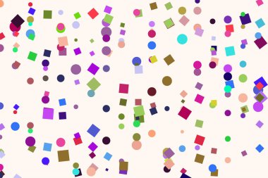 Vektör grafiği. Renkli soyut örtüşen elips ve kare bo