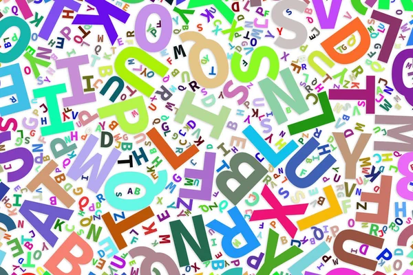 Alfabet letters van A tot Z, word cloud — Stockfoto