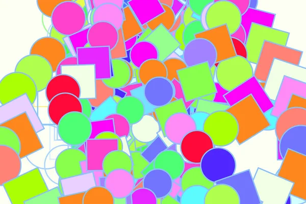 Abstract geometric ellipse & square box pattern, colorful & arti — Stock Vector