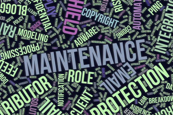 Maintenance, nuage de mots conceptuel pour les entreprises, information tec — Photo