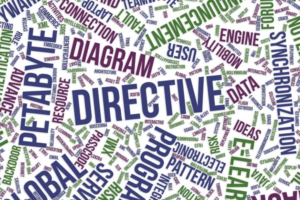 Директива, концептуальна хмара слів для бізнесу, інформаційні технології — стокове фото