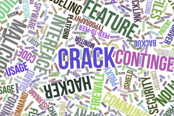 Crack, palabra conceptual nube para negocios, tecnología de la información — Foto de Stock