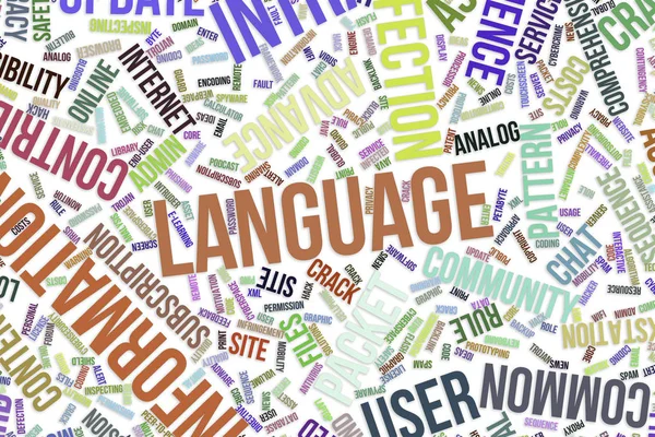 Språk, konceptuella word cloud för företag, information techno — Stockfoto