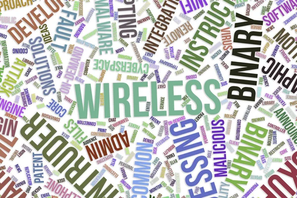 Wireless, parola concettuale cloud per le imprese, information techno — Foto Stock