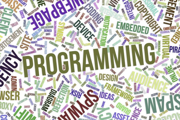 Programming, conceptual word cloud for business, information tec — Stock Photo, Image