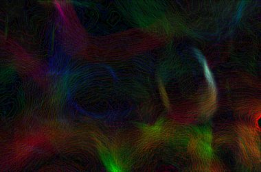 Neon soyut, koyu ve renkli, dalga ve satır.