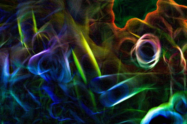 Неонова абстрактна, темно-кольорова, хвильова & лінія . — стокове фото