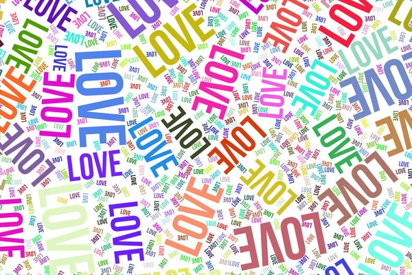 Love conceptual word cloud for web page, texture or background f — Stock Photo, Image