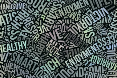 Mutlu kelime bulutu, iş