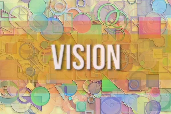 Visão, conceito de negócio com círculo abstrato, quadrado & recta — Fotografia de Stock