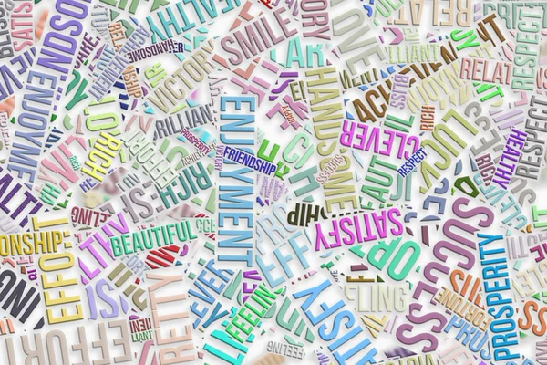 Mutlu kelime bulutu, iş