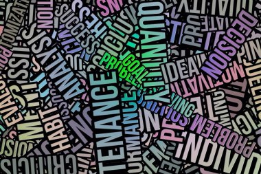 İş illüstrasyonlar arka plan. Kelime bulutu, generat