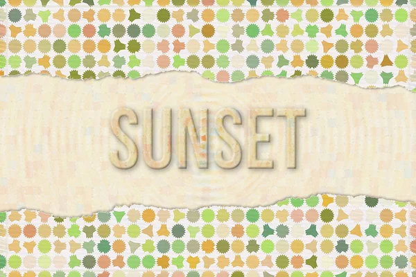 Sunset, travel & holiday conceptual words with abstract overlapp — Stock Photo, Image