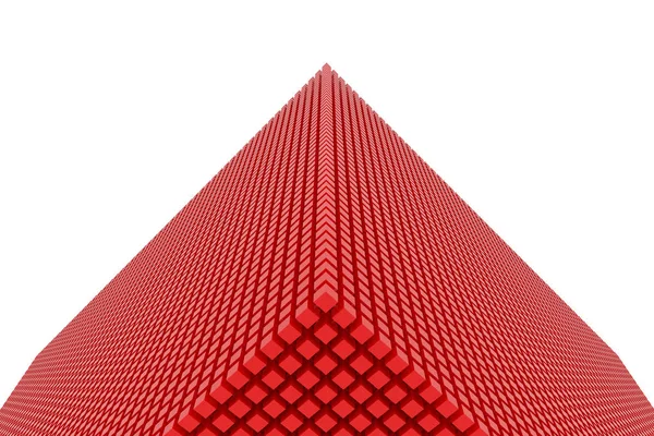 Perspektivní pohled grossy kostky červené barvy nebo krabice. Tvar, patt — Stock fotografie