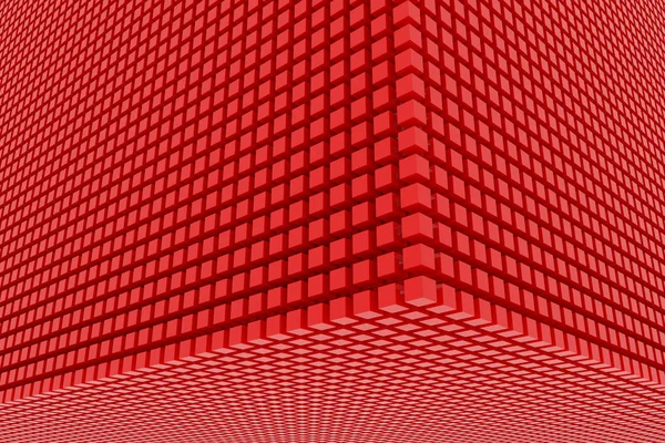 Perspectief mening van rode kleur grossy kubussen of vakken. Vorm, patt — Stockfoto