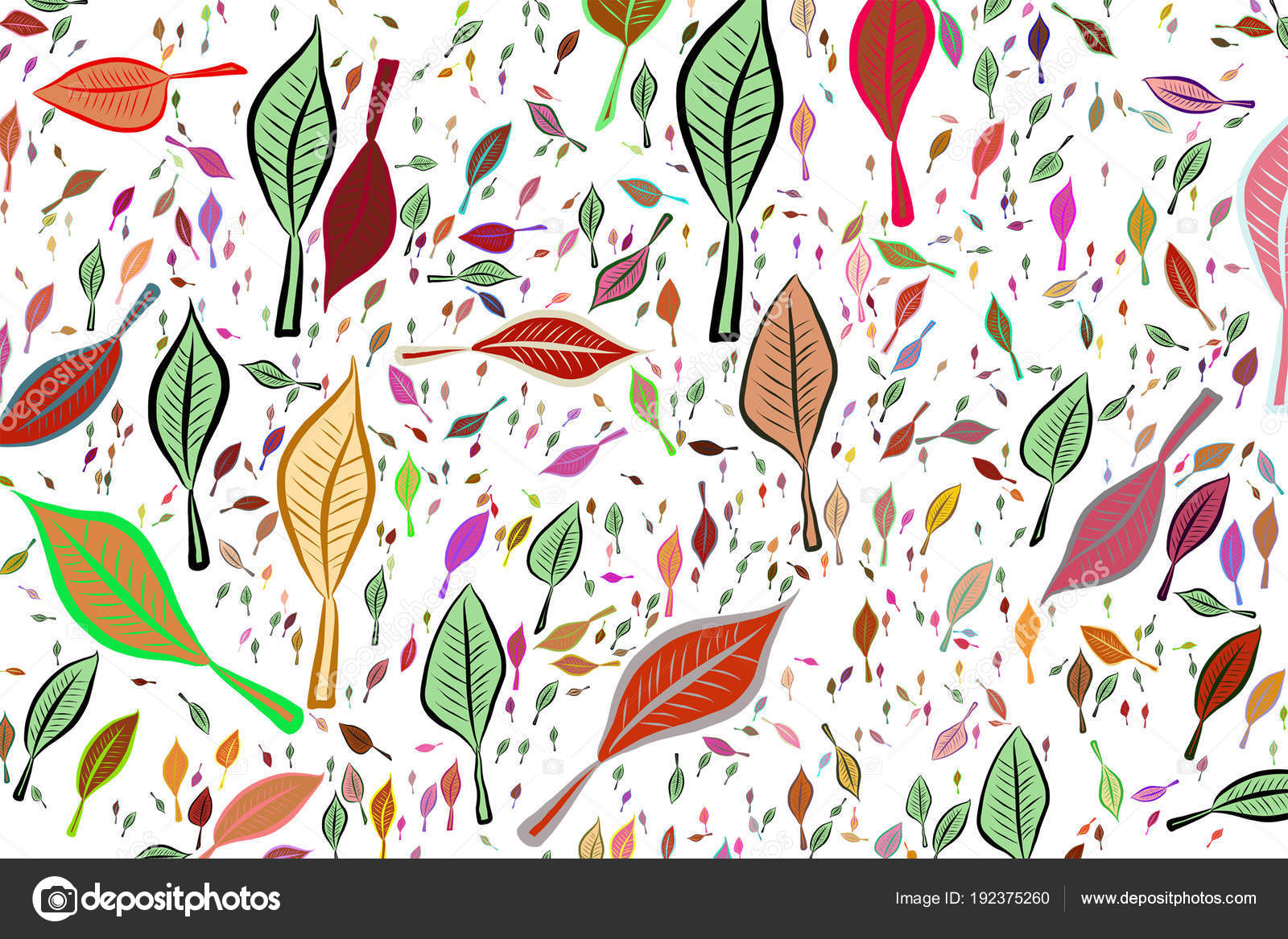 Color abstract leaves drawing pattern generative art background. ⬇ Vector Image by © bentchang