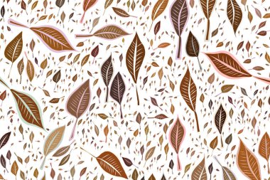 Soyut geometrik yaprakları desen, renkli ve sanatsal f çizimi